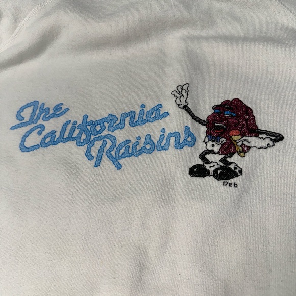 Vintage 89s California raisins embroidered sweatshirt and sweatpants set white - Picture 4 of 9